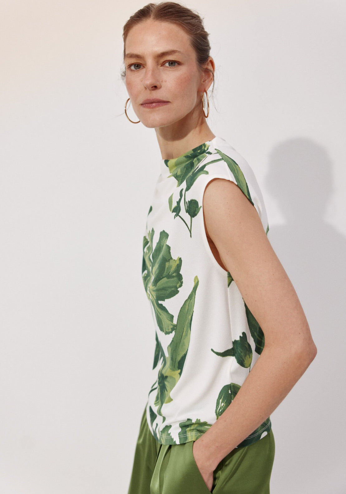 Cortefiel Pleated Sleeve Top - Multicolour 3 Shaws Department Stores