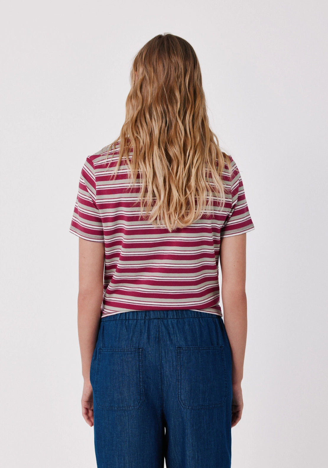Gold button basic T-shirt - Multicoloured