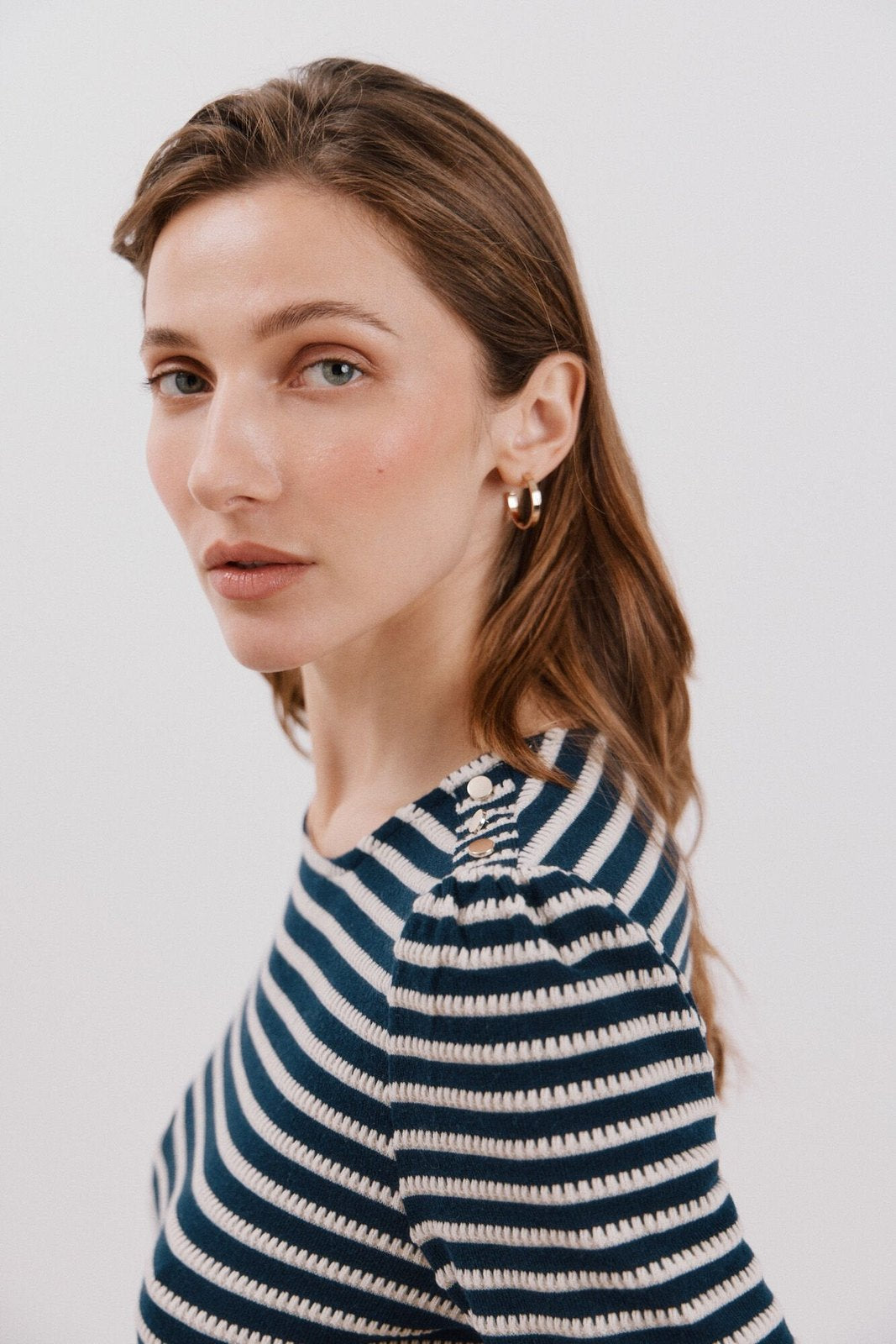 Cortefiel Striped structured t-shirt - Blue Print 4 Shaws Department Stores