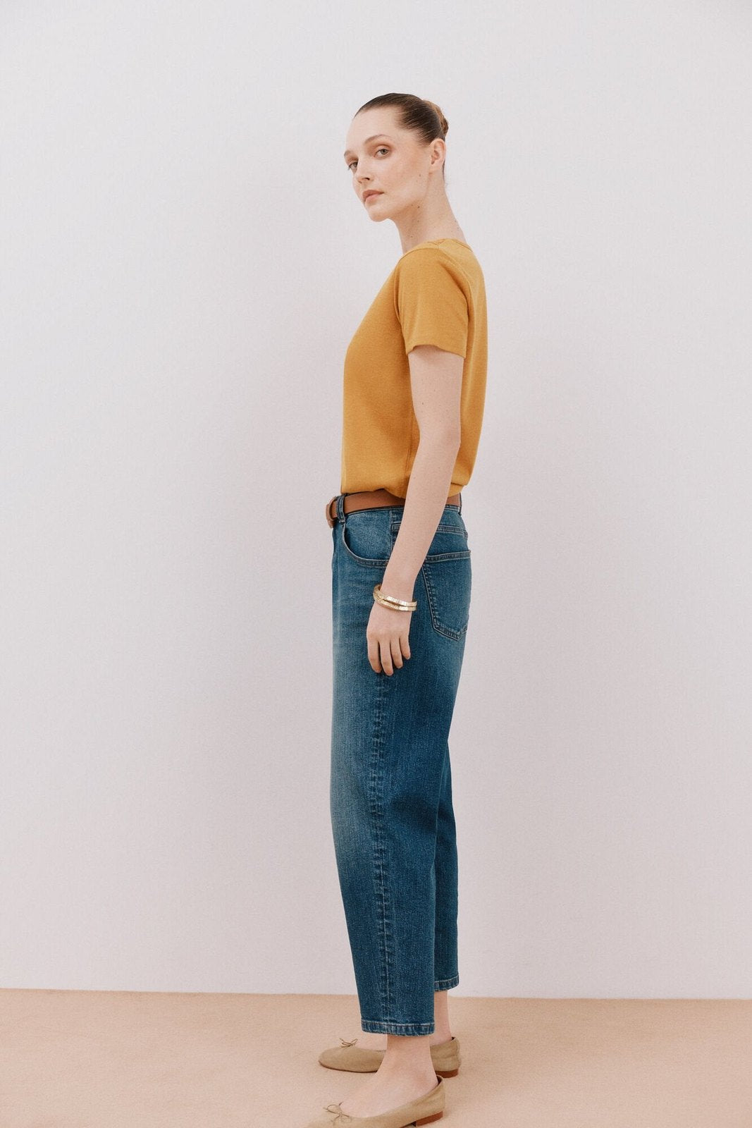 Cortefiel V -Shirt With Trimmings - Yellow/gold 4 Shaws Department Stores