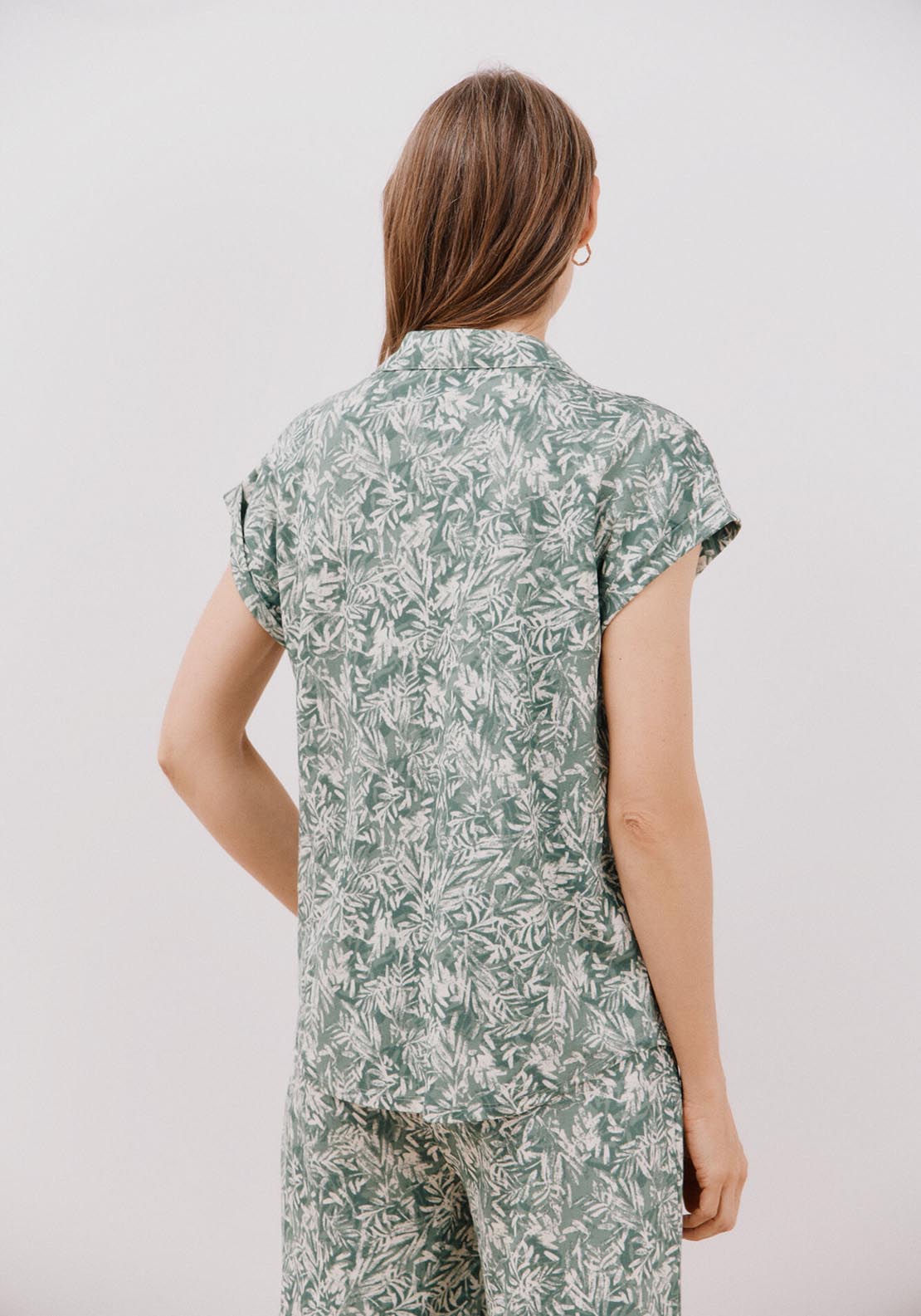 Cortefiel Piqué Polo - Green Print 2 Shaws Department Stores