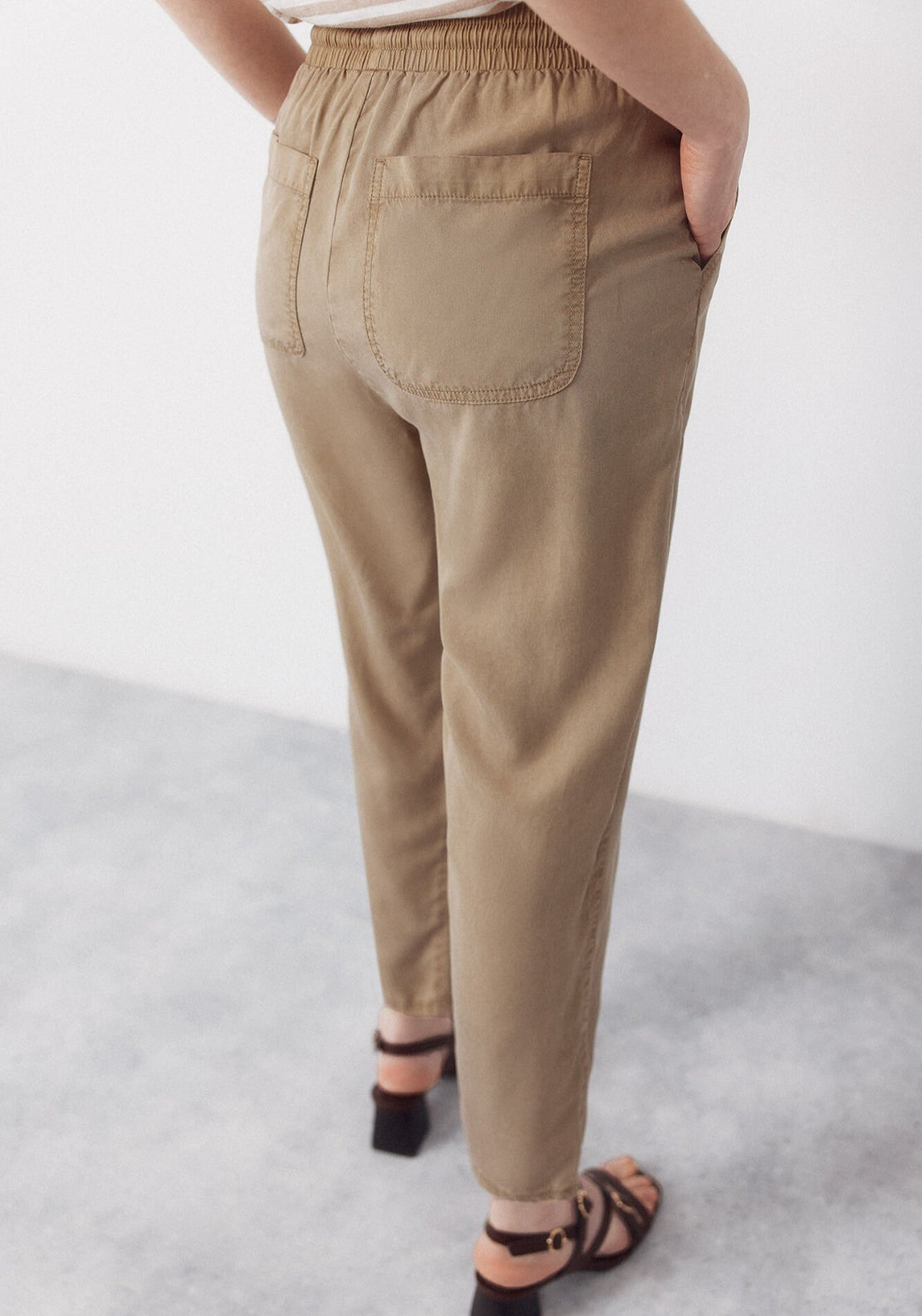 Cortefiel Tencel Fluid Trousers - Green 3 Shaws Department Stores