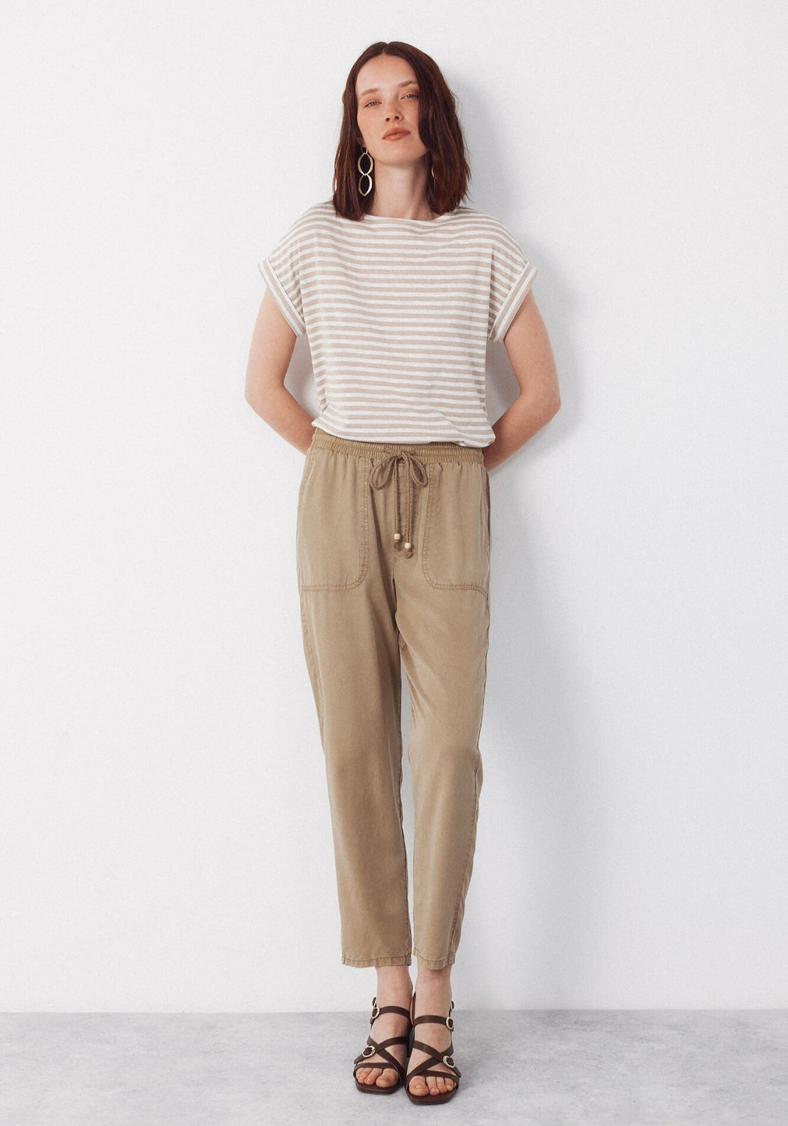 Cortefiel Tencel Fluid Trousers - Green 5 Shaws Department Stores