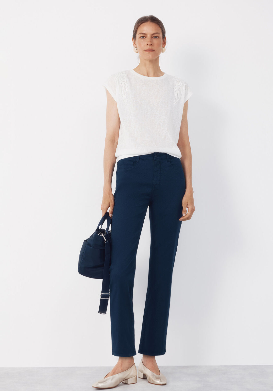 Cortefiel Jacquard Jeans - Navy 4 Shaws Department Stores