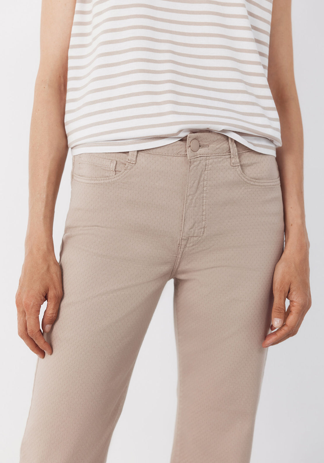 Cortefiel Jacquard Jeans - Beige/camel 3 Shaws Department Stores