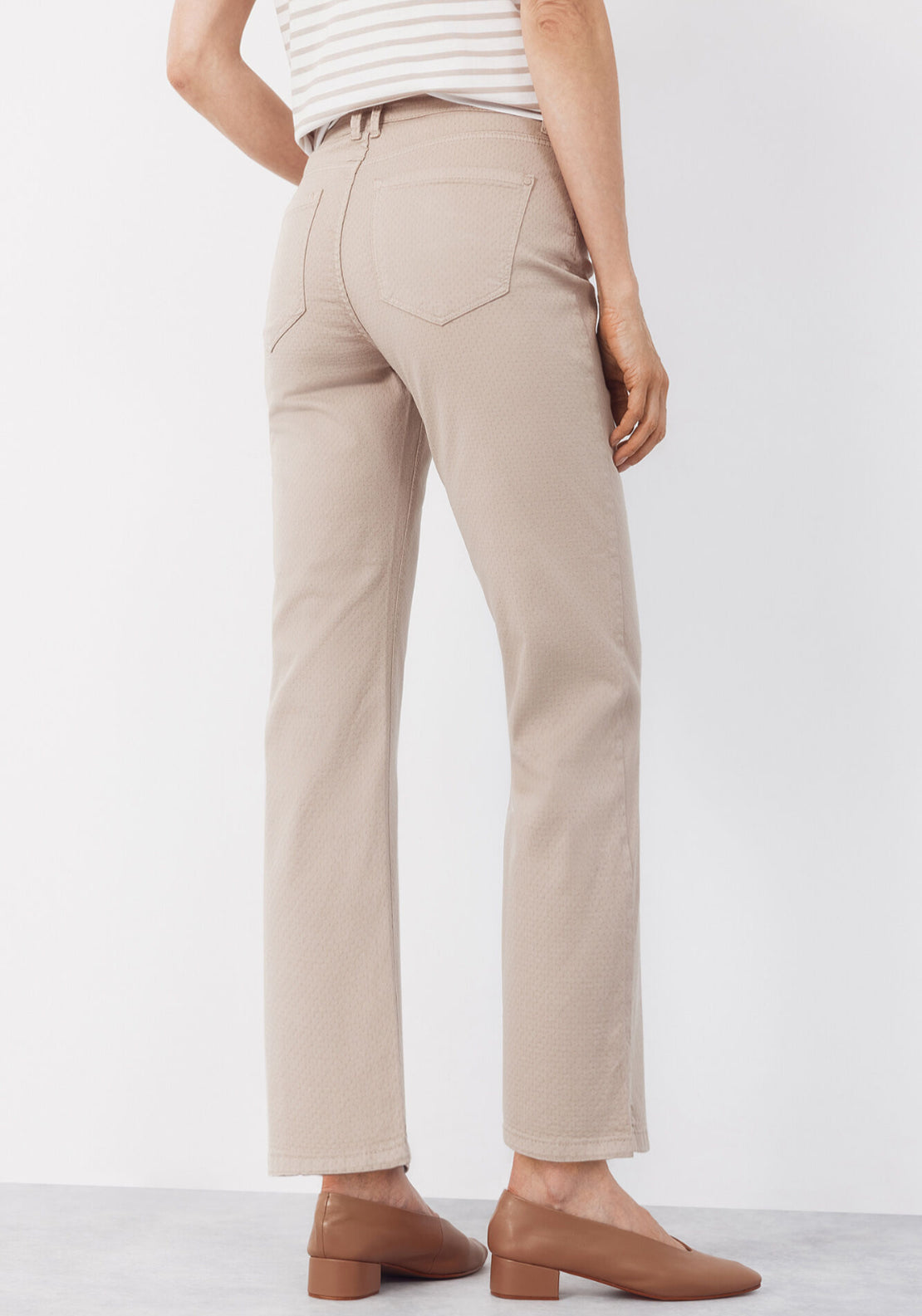 Cortefiel Jacquard Jeans - Beige/camel 2 Shaws Department Stores