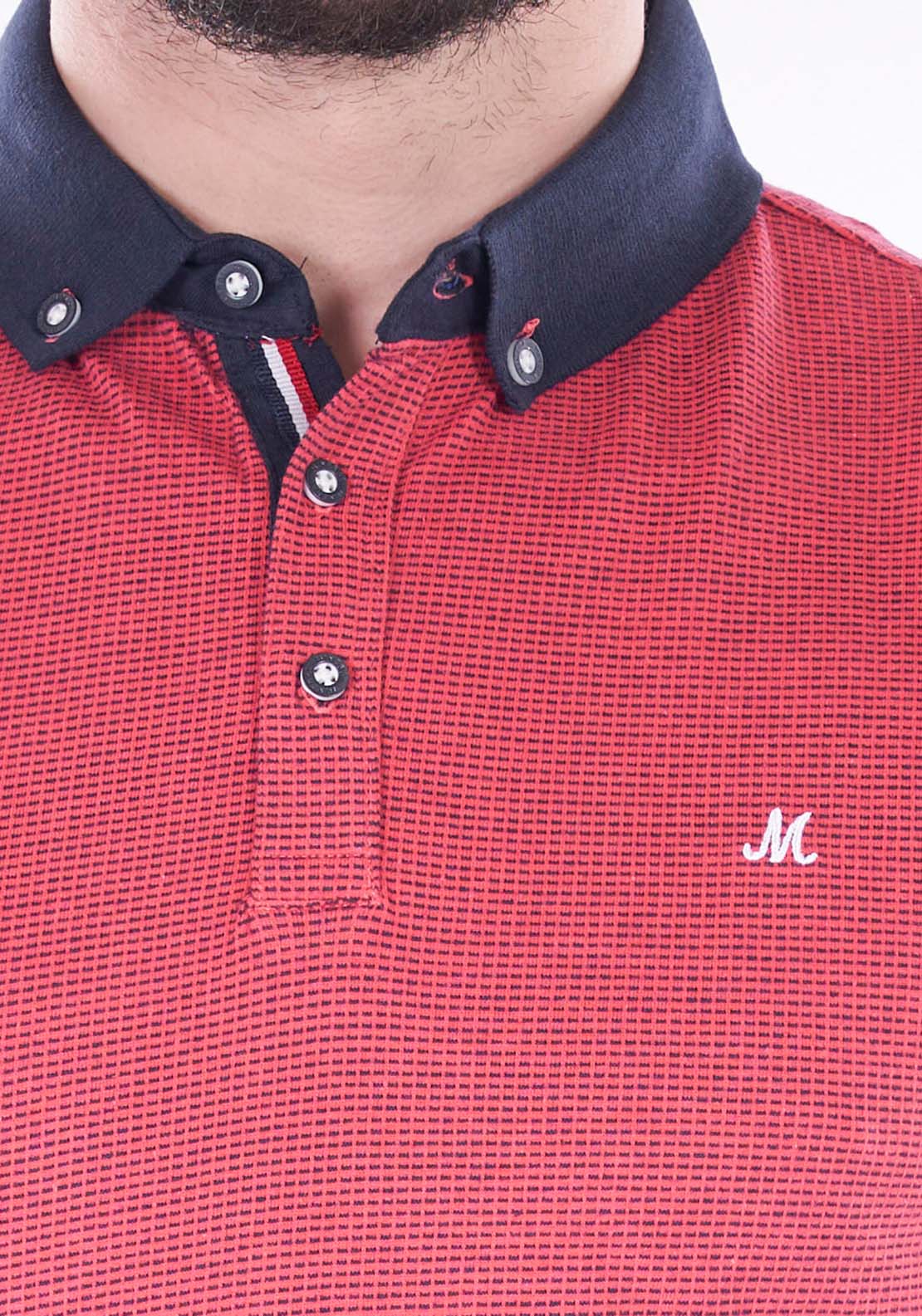 Mineral Pedal Jacquard Polo - Coral 2 Shaws Department Stores