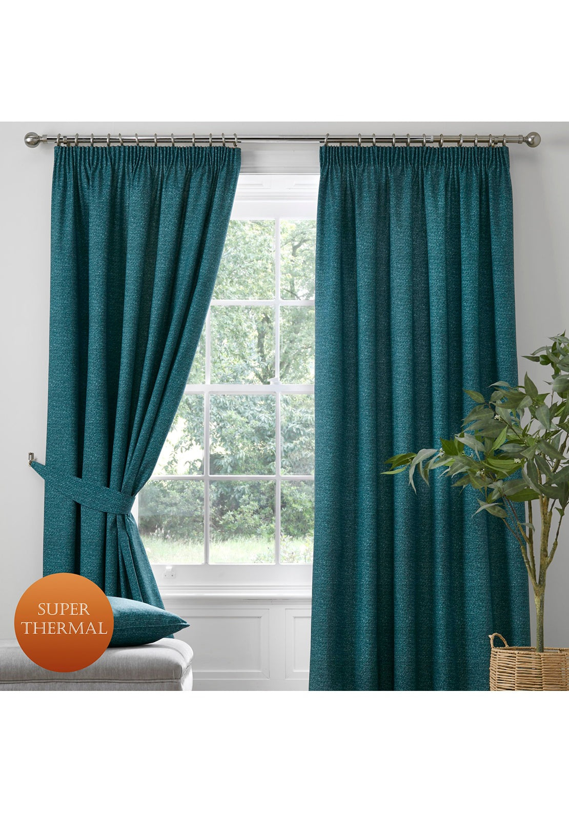 The Home Collection Super Warm Curtains - Teal 1 Shaws Department Stores