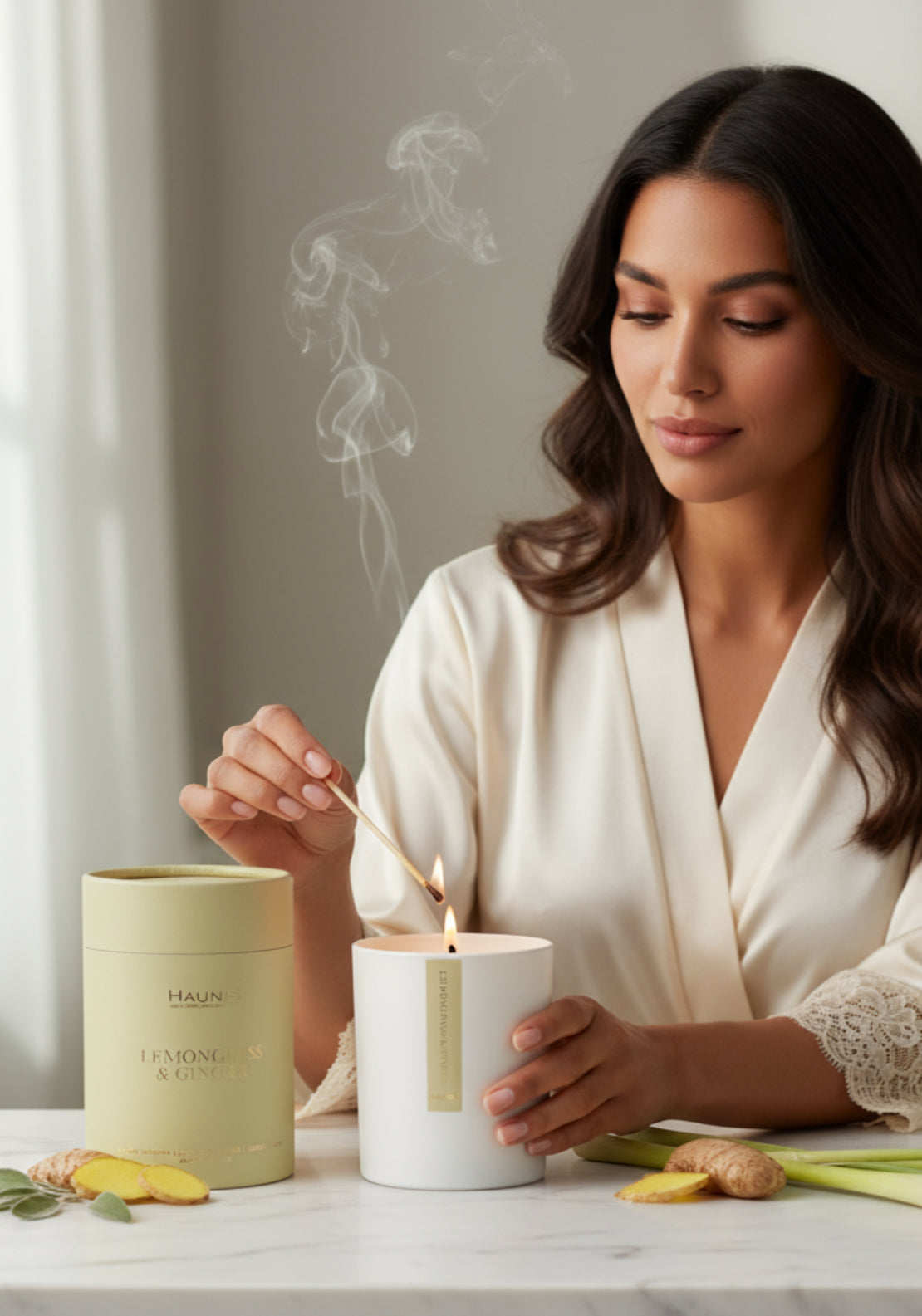 Haunis Lemongrass &amp; Ginger Soy Blend Candle - Lemongrass/ginger 2 Shaws Department Stores