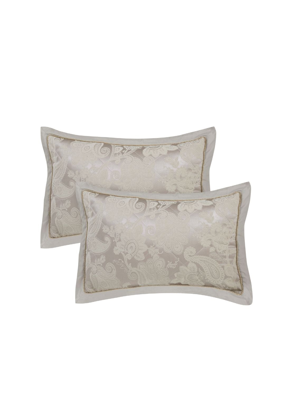 The Home Luxury Collection Jacquard Pillow Case - Cream 1 Shaws Department Stores
