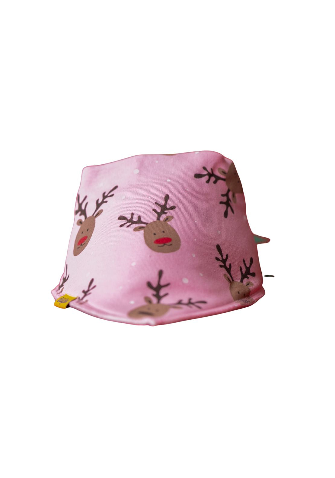Babyboo Reindeer Everywhere Organic Cotton DribbleBoo Bandana Bib - Pink 1 Shaws Department Stores