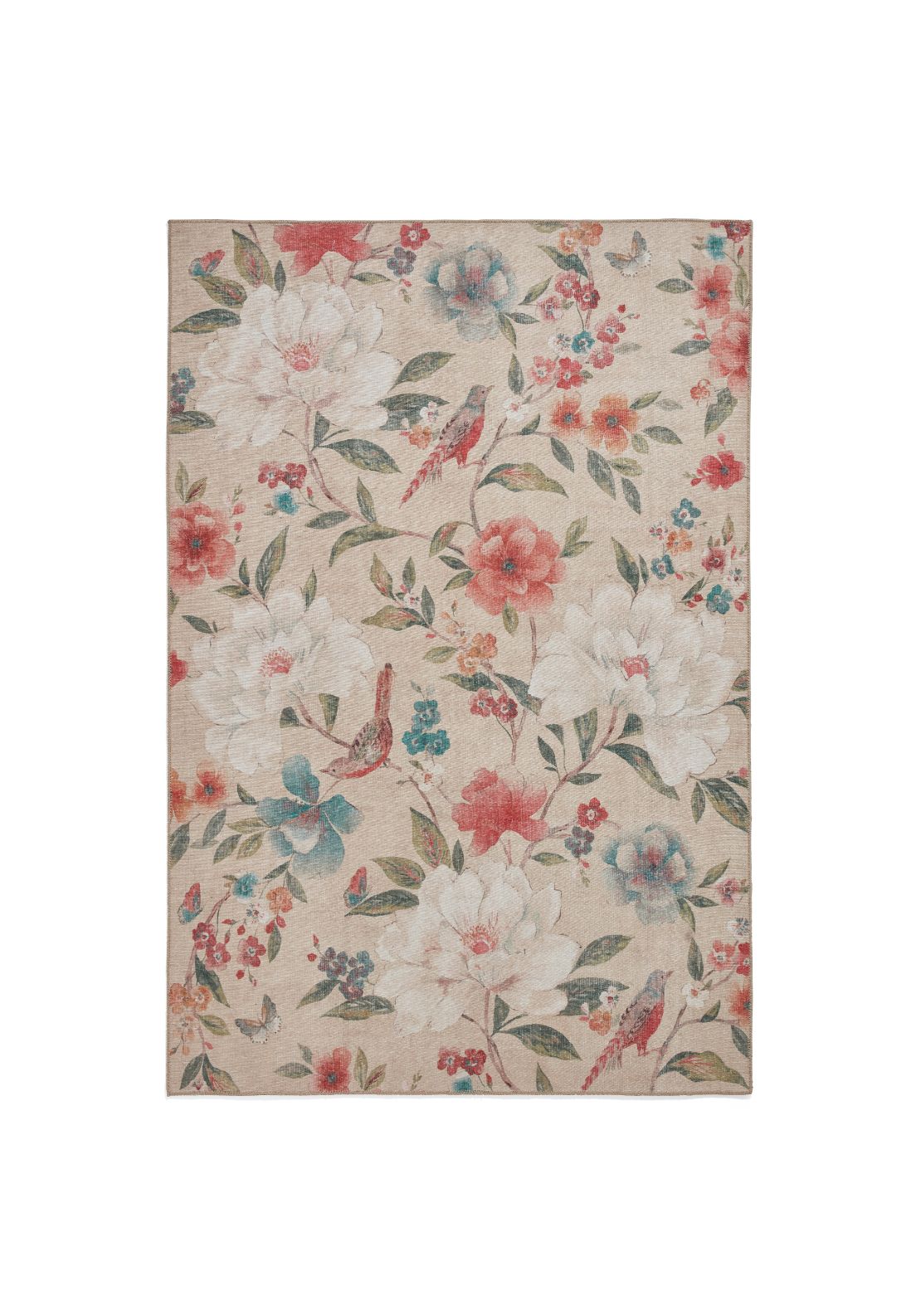 Catherine Lansfield Country Floral Rug - Nude 1 Shaws Department Stores