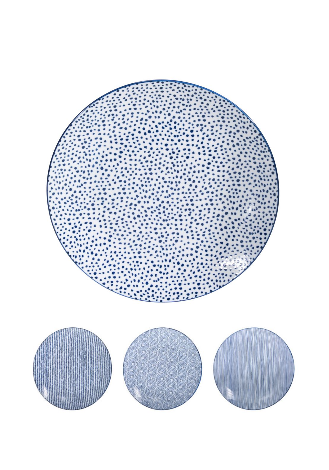 Blue Pattern 4 Plates Set Of 4 - Multi