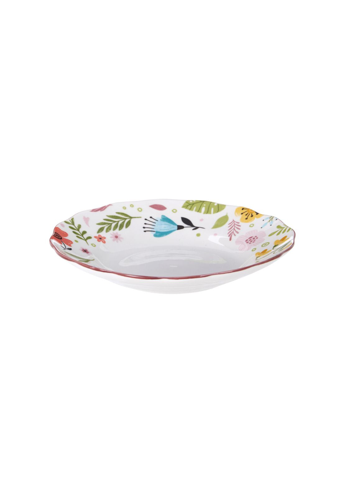 Flower Design Deep Plate - Floral