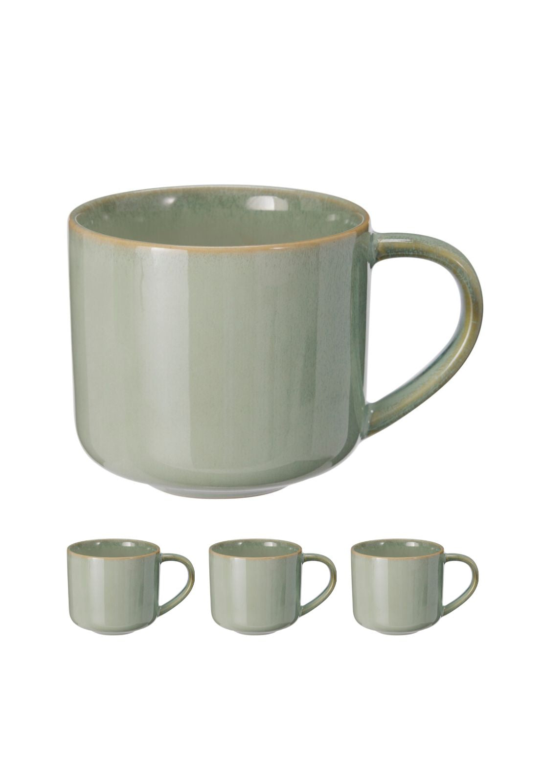 Tiffany Mugs Set Of 4 - Green