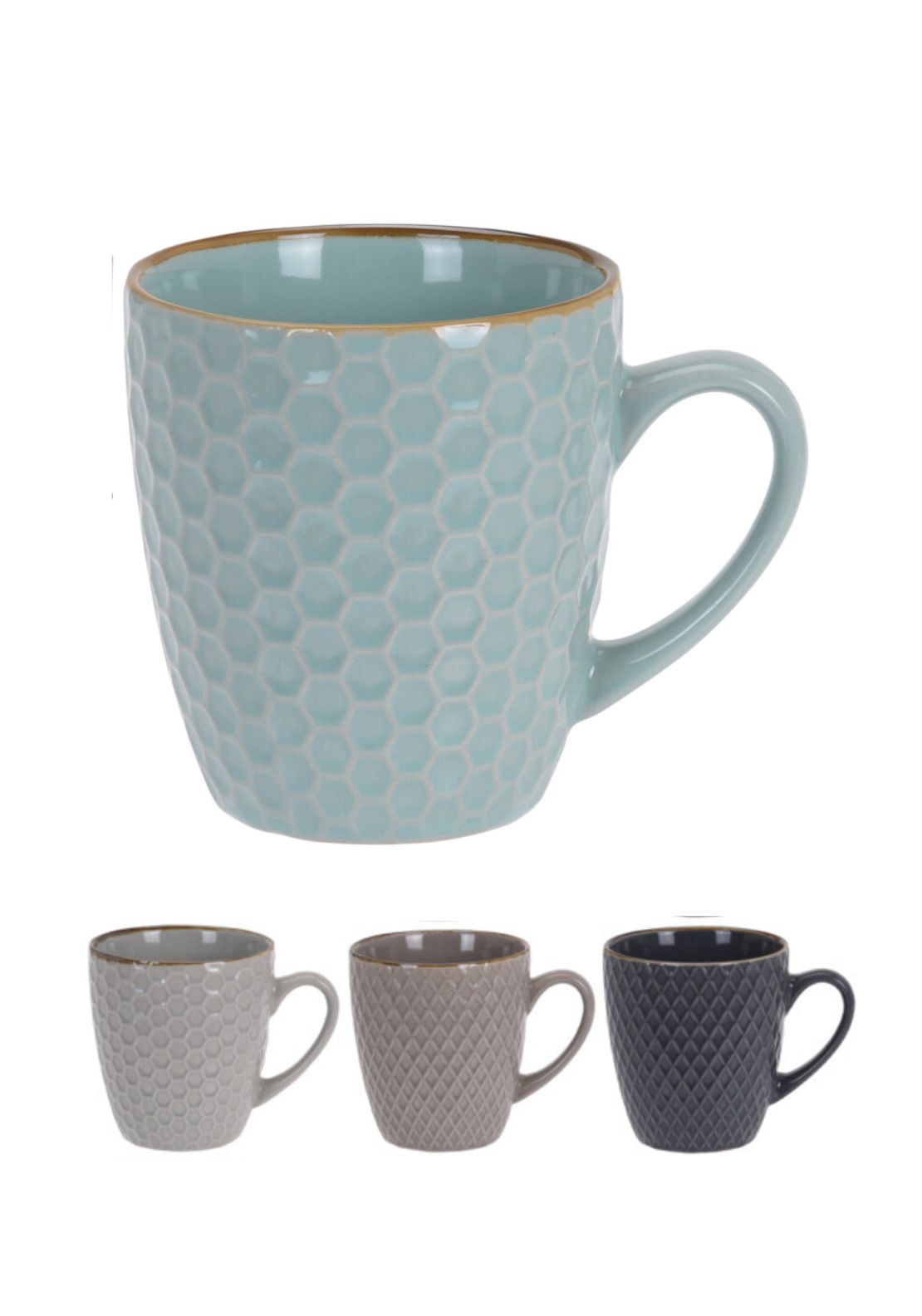 Stoneware Mugs Set Of 4