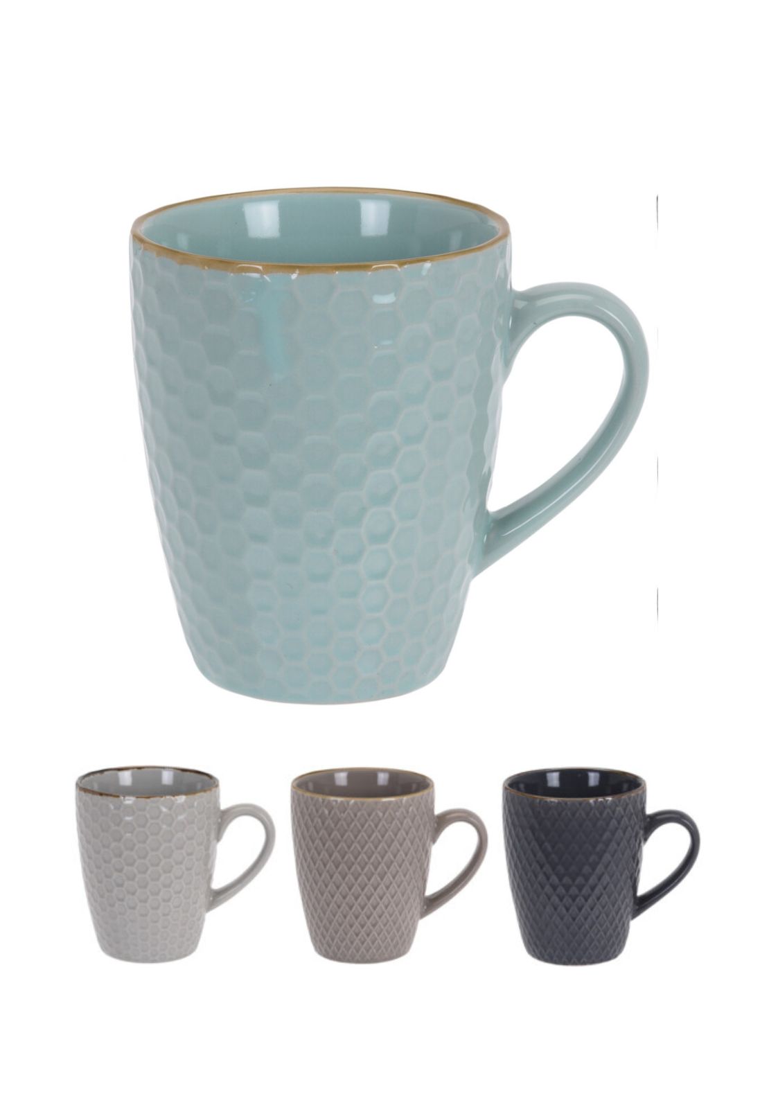 Stoneware Mugs Set Of 4 - Multi