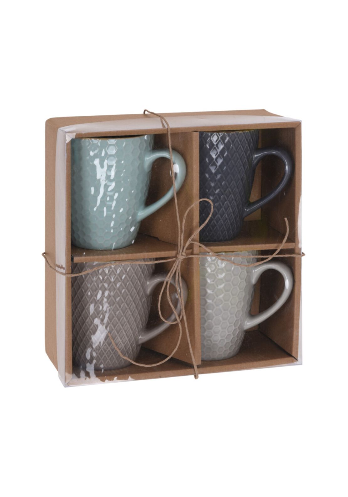Stoneware Mugs Set Of 4 - Multi