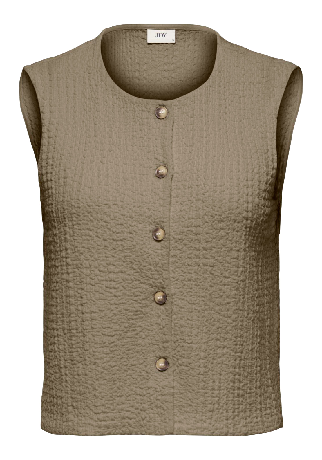 Jdy Turbo Sleeveless Waistcoat - Petrified Oak 1 Shaws Department Stores