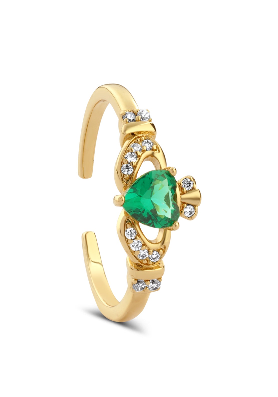 Emerald Cladagh Ring - Gold