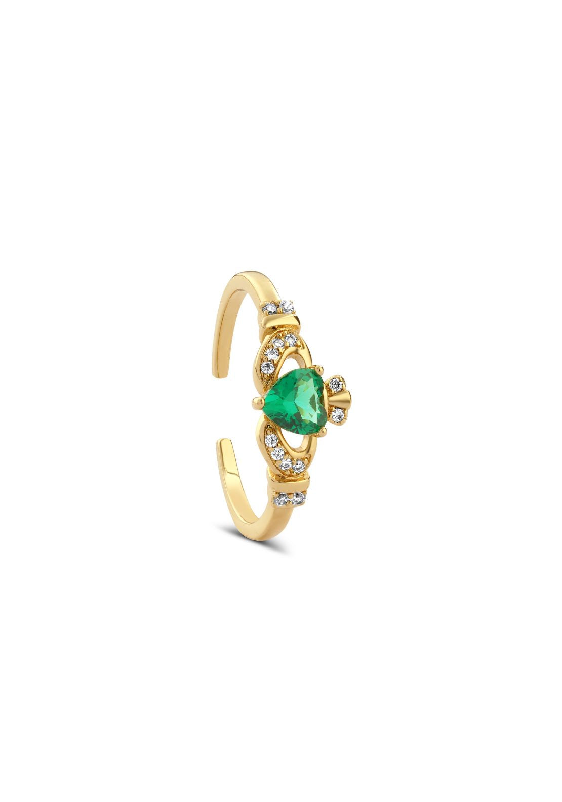 Emerald Cladagh Ring - Gold