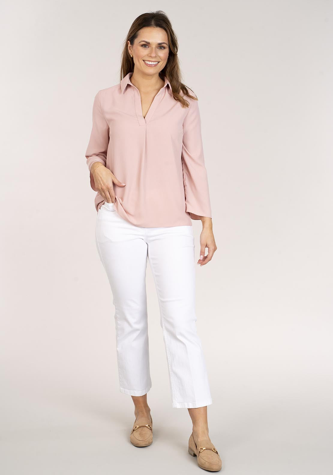 Naoise Roll Sleeve Shirt - Pink 5 Shaws Department Stores