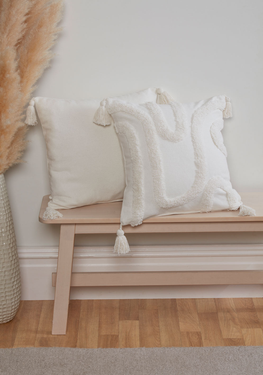 The Home Luxury Collection Cabana Cushion Cover 45x45 - Cream 1 Shaws Department Stores