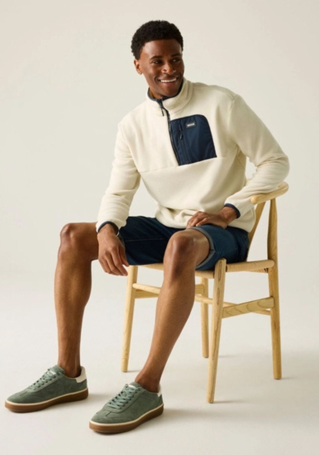 Regatta Frankie Half Zip Fleece - White Stone 4 Shaws Department Stores