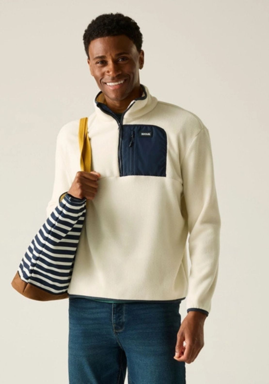 Regatta Frankie Half Zip Fleece - White Stone 1 Shaws Department Stores