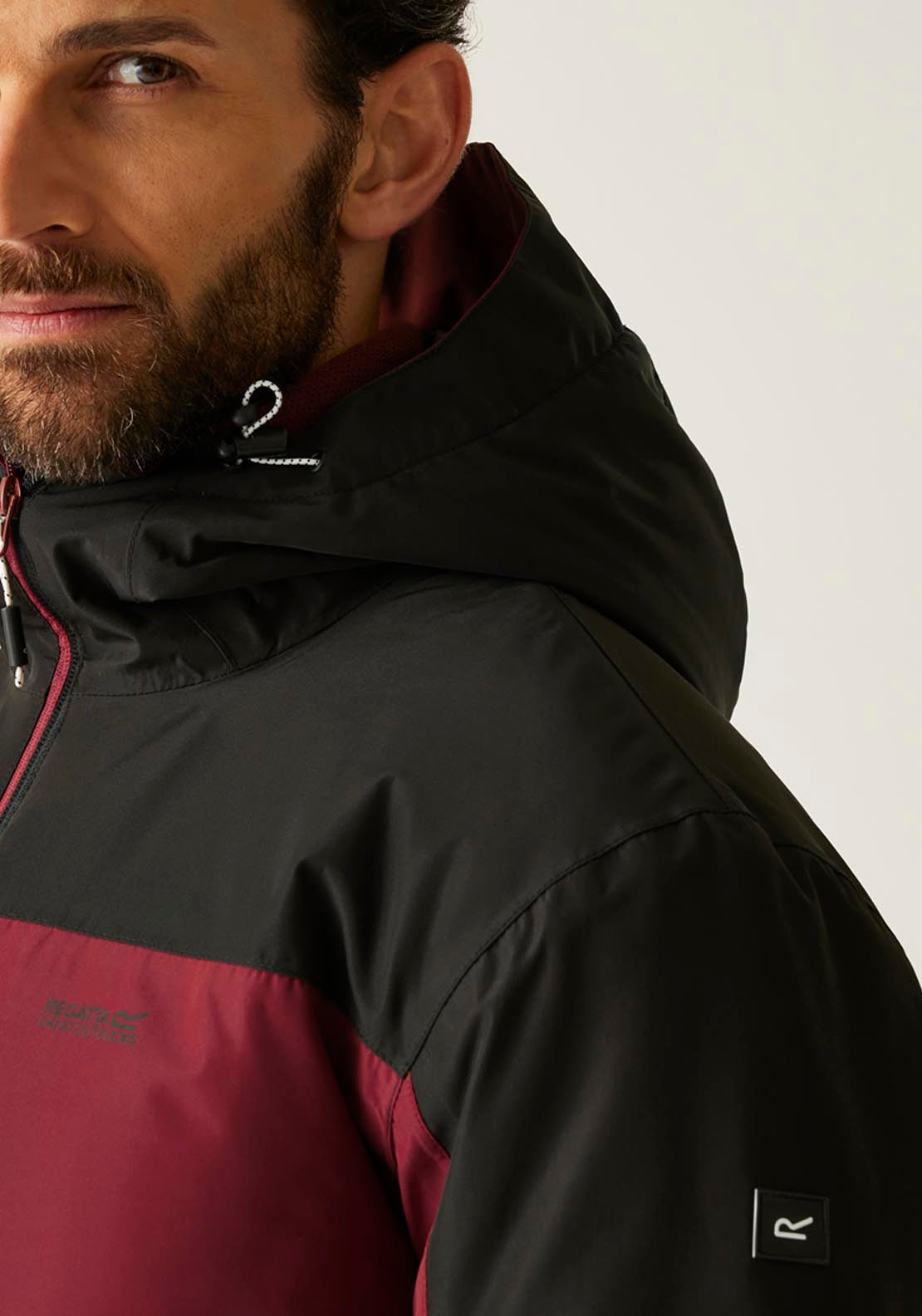 Thornridge 3/4 Jacket - Dark Maroon/black