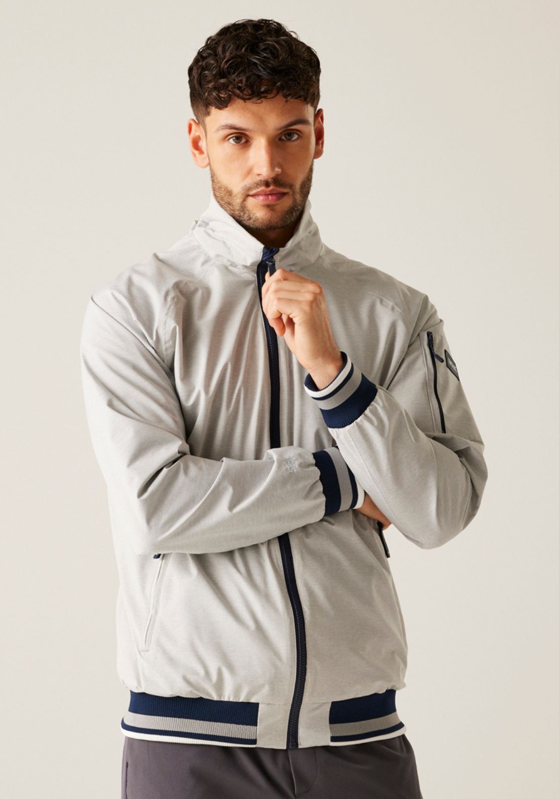 Regatta Shorebay Short Jacket - Silver Grey Linear Stripe 1 Shaws Department Stores