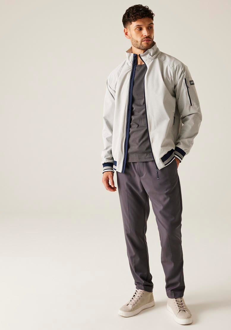 Regatta Shorebay Short Jacket - Silver Grey Linear Stripe 2 Shaws Department Stores