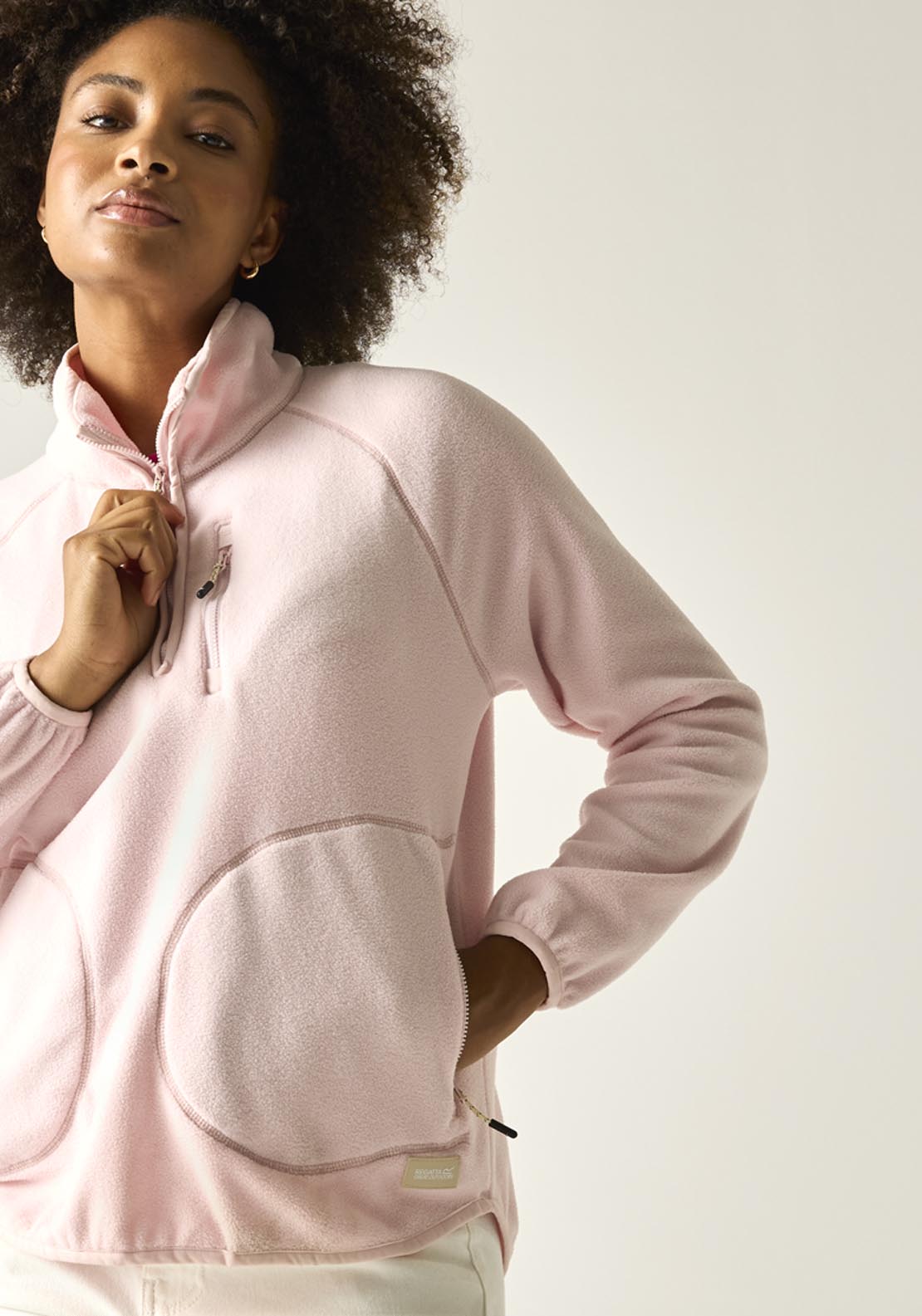 Frankie Half Zip Fleece - Pink Haze