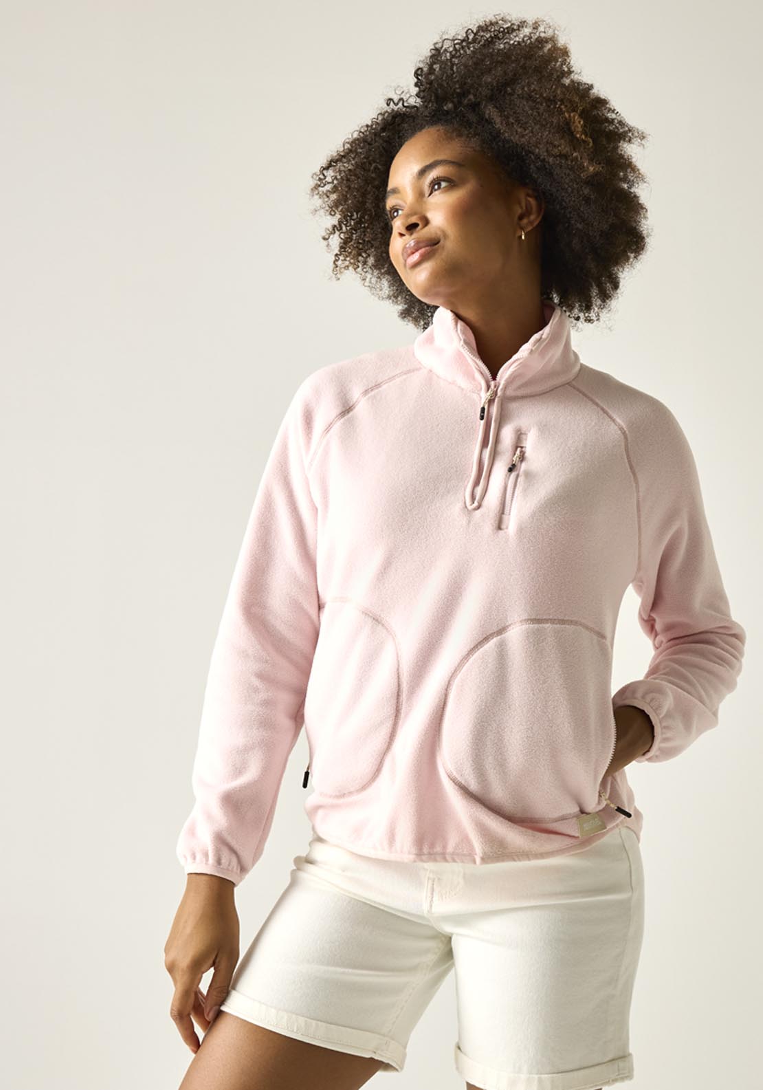 Frankie Half Zip Fleece - Pink Haze