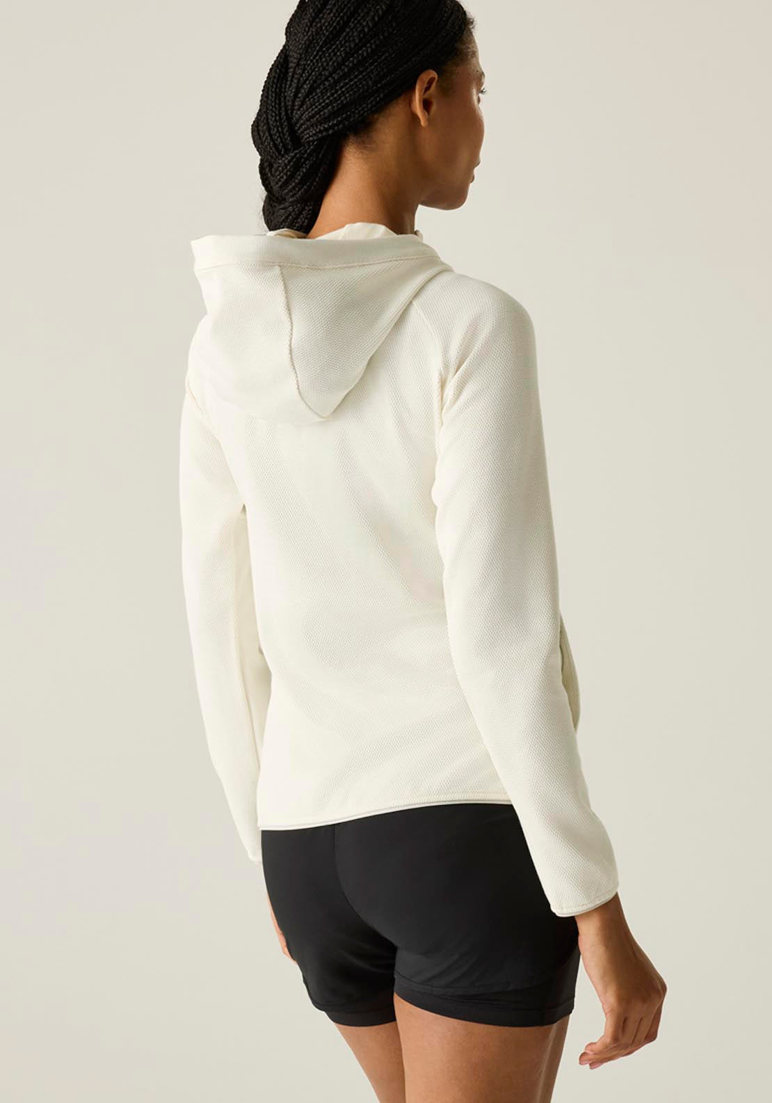 Nayna Hooded Full Zip Fleece - Barley White