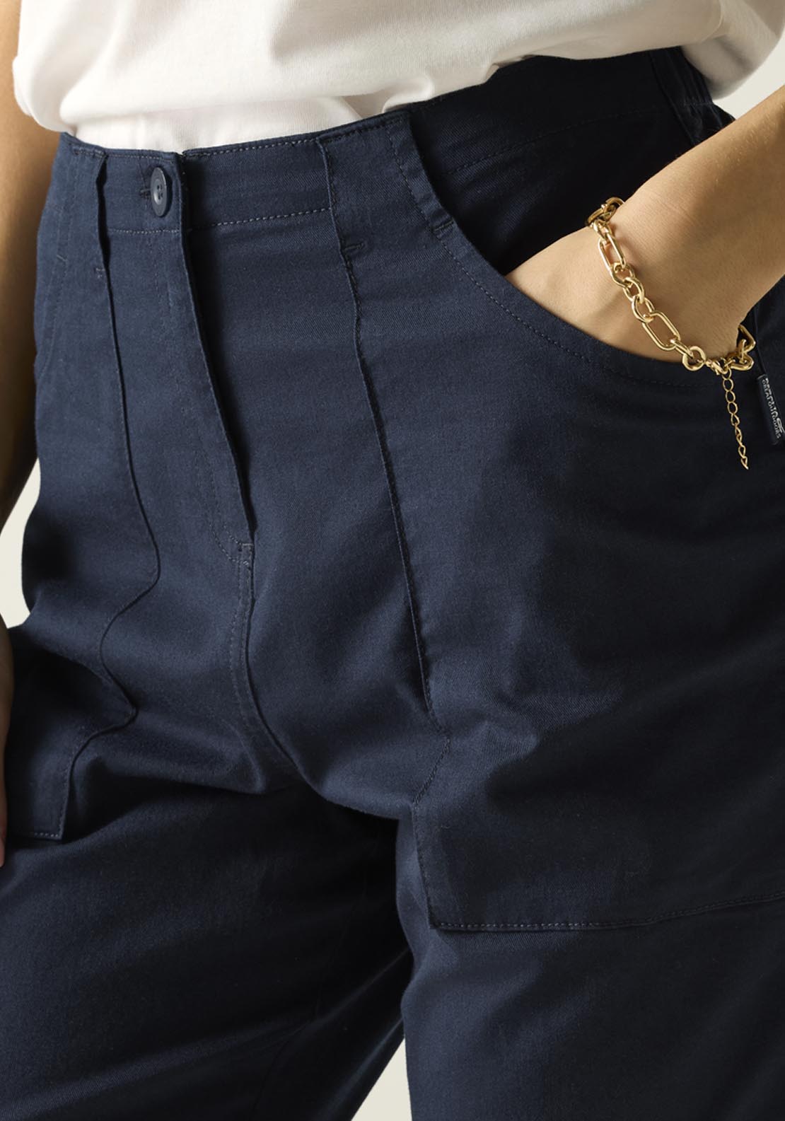 Shorebella Capri Trousers | Chambray Fabric - Blue