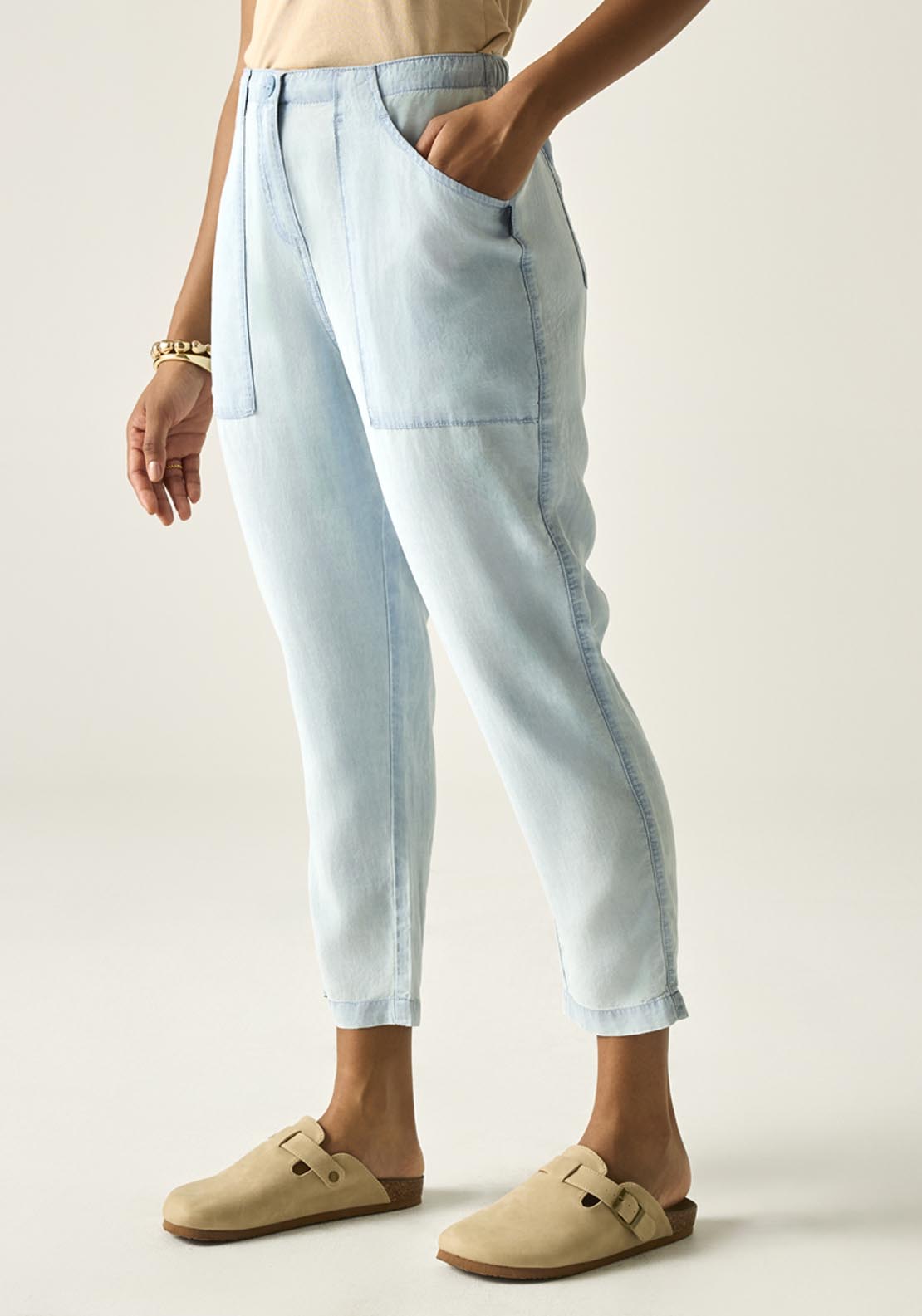 Shorebella Capri Trousers | Chambray Fabric - Chambray