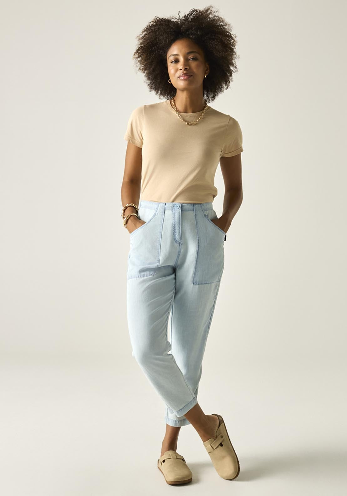 Shorebella Capri Trousers | Chambray Fabric - Chambray