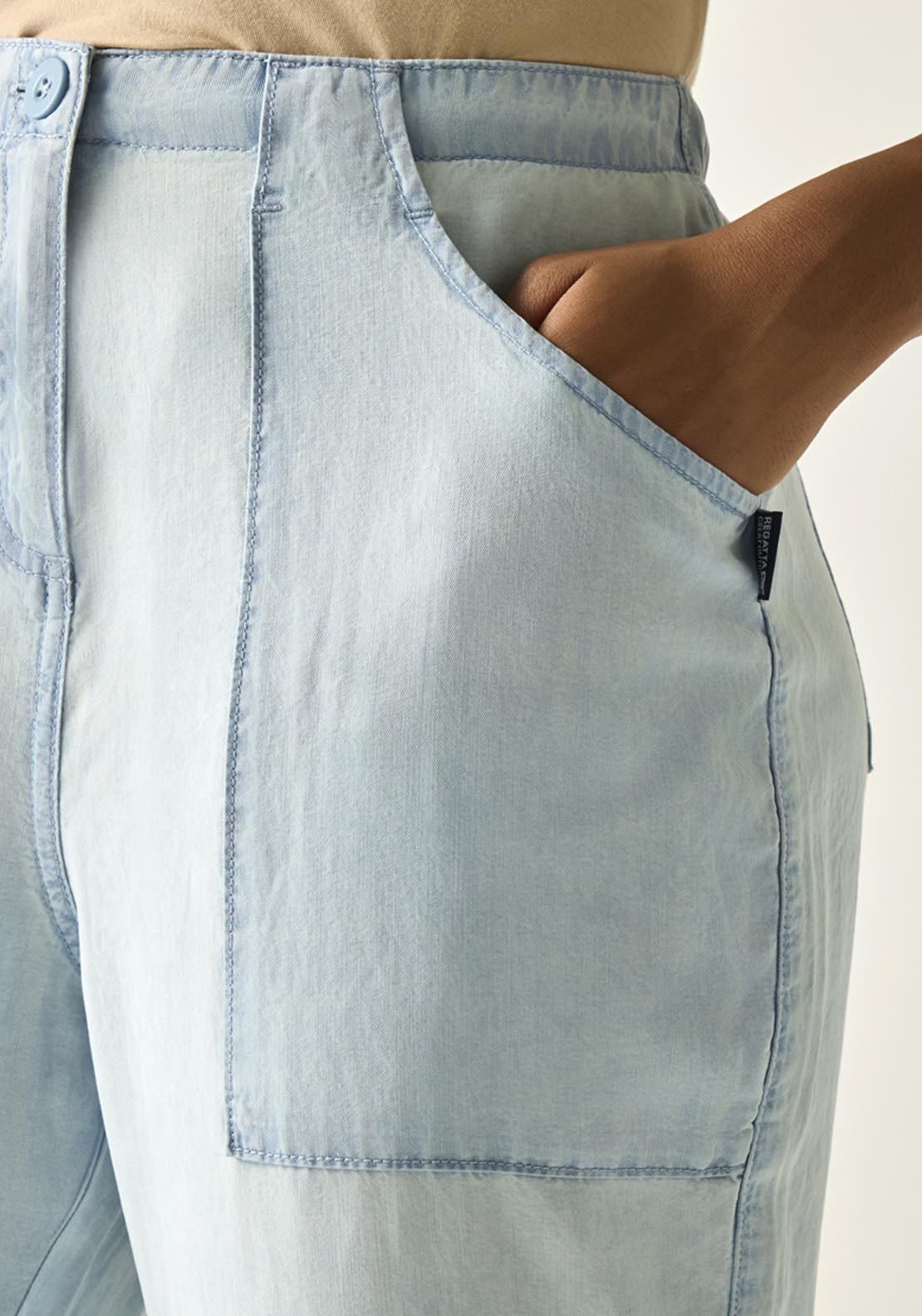 Shorebella Capri Trousers | Chambray Fabric - Chambray