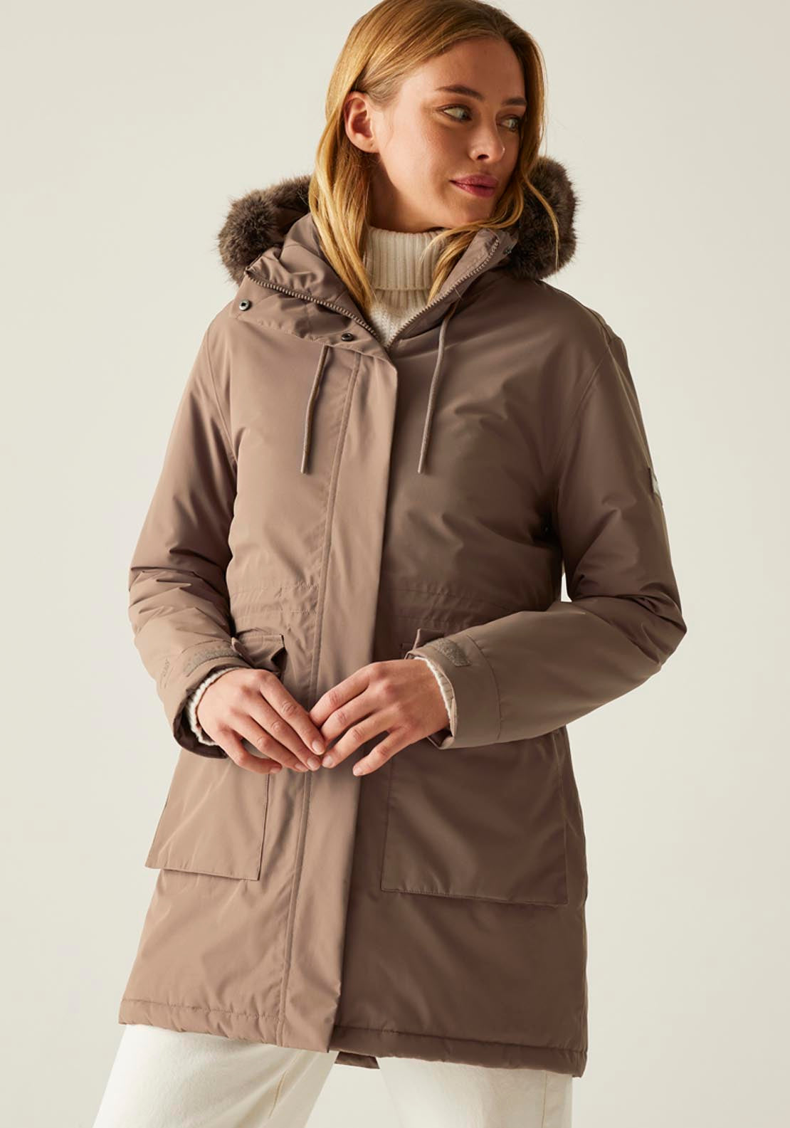 Regatta Sabinka Waterproof Jacket - Mocha coco 1 Shaws Department Stores