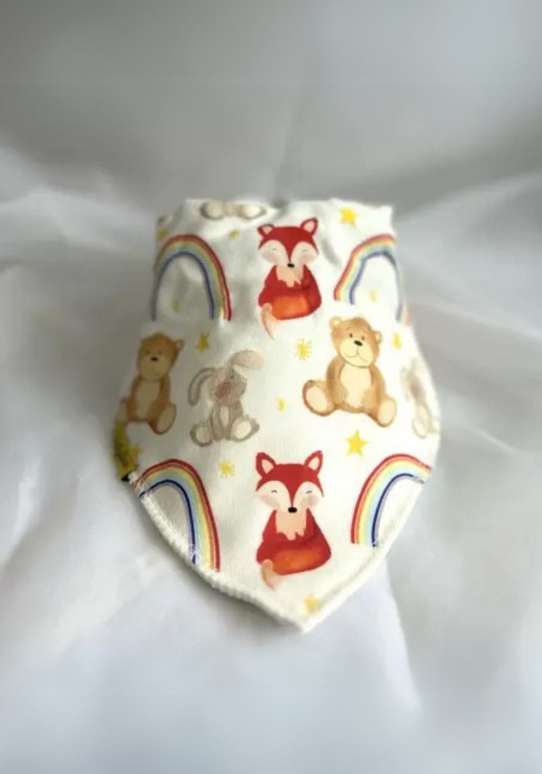Babyboo Rainbows in the Woods Bib - Cream 2 Shaws Department Stores