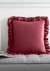 Reagan Soft Touch Matt Velvet Double Frill Cushion - Raspberry