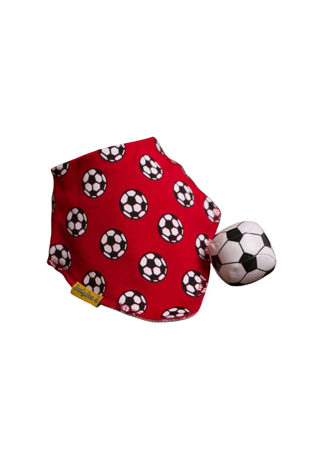 Babyboo Red Soccer Balls Organic Cotton DribbleBoo Bandana Bib - Red 1 Shaws Department Stores