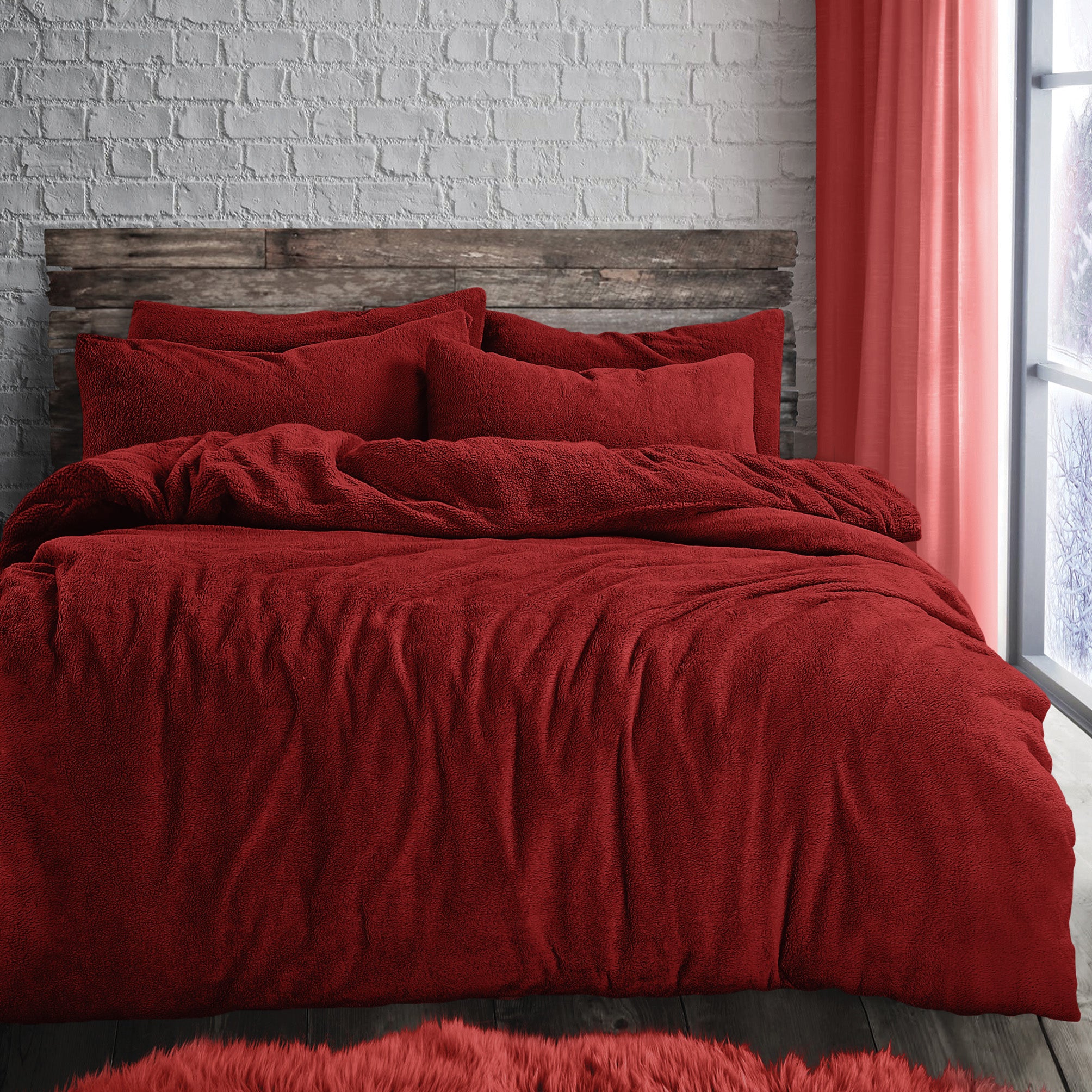 The Home Collection Teddy Duvet Set Red 1 Shaws Department Stores