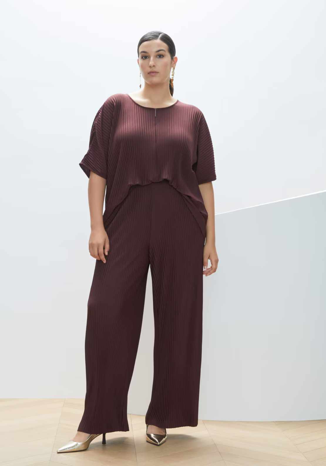 Couchel Wide Formal Trousers - Wine 1 Shaws Department Stores