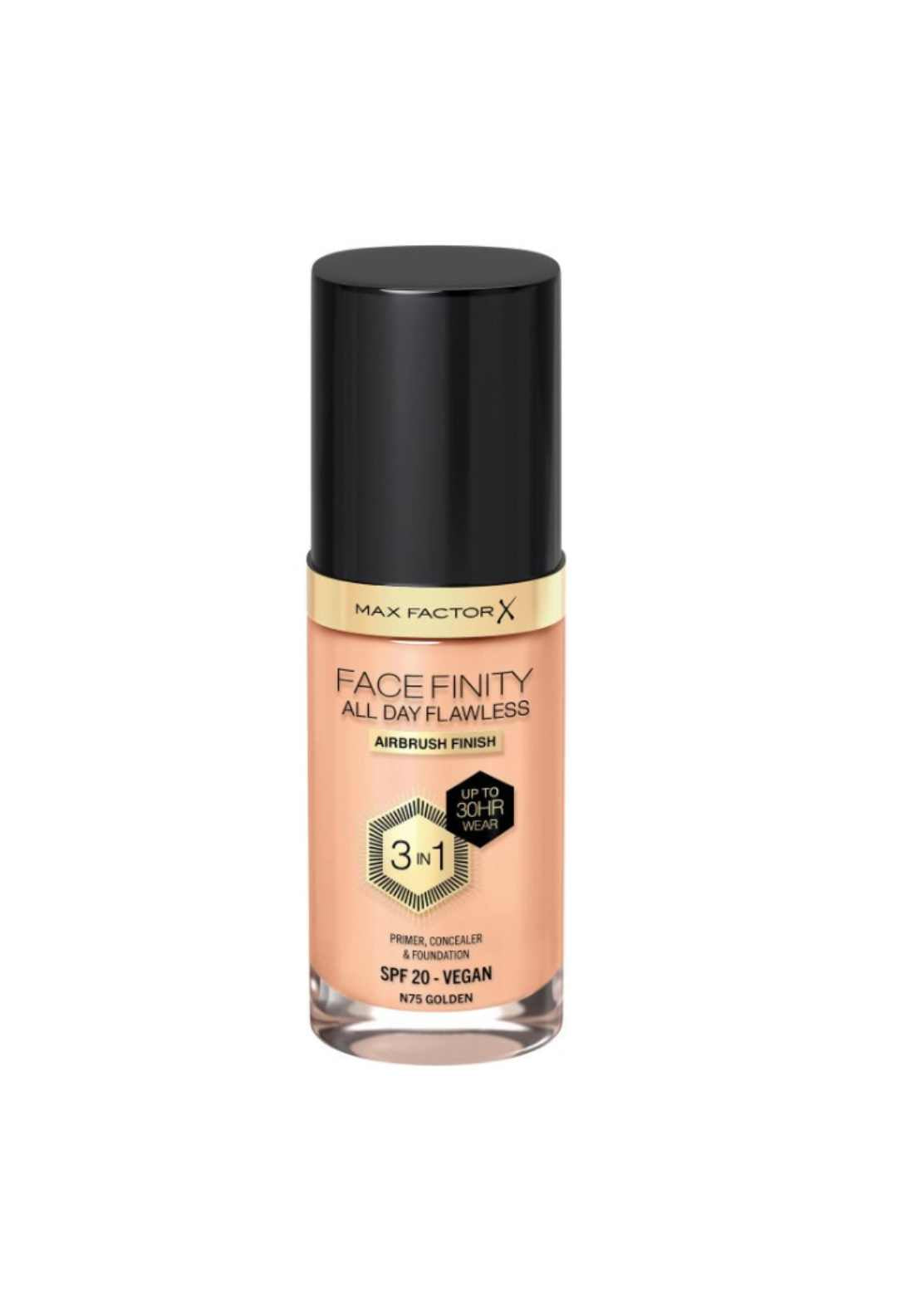 Max Factor Facefinity All Day Flawless 3 in 1 Vegan Foundation-Golden - Gold 1 Shaws Department Stores