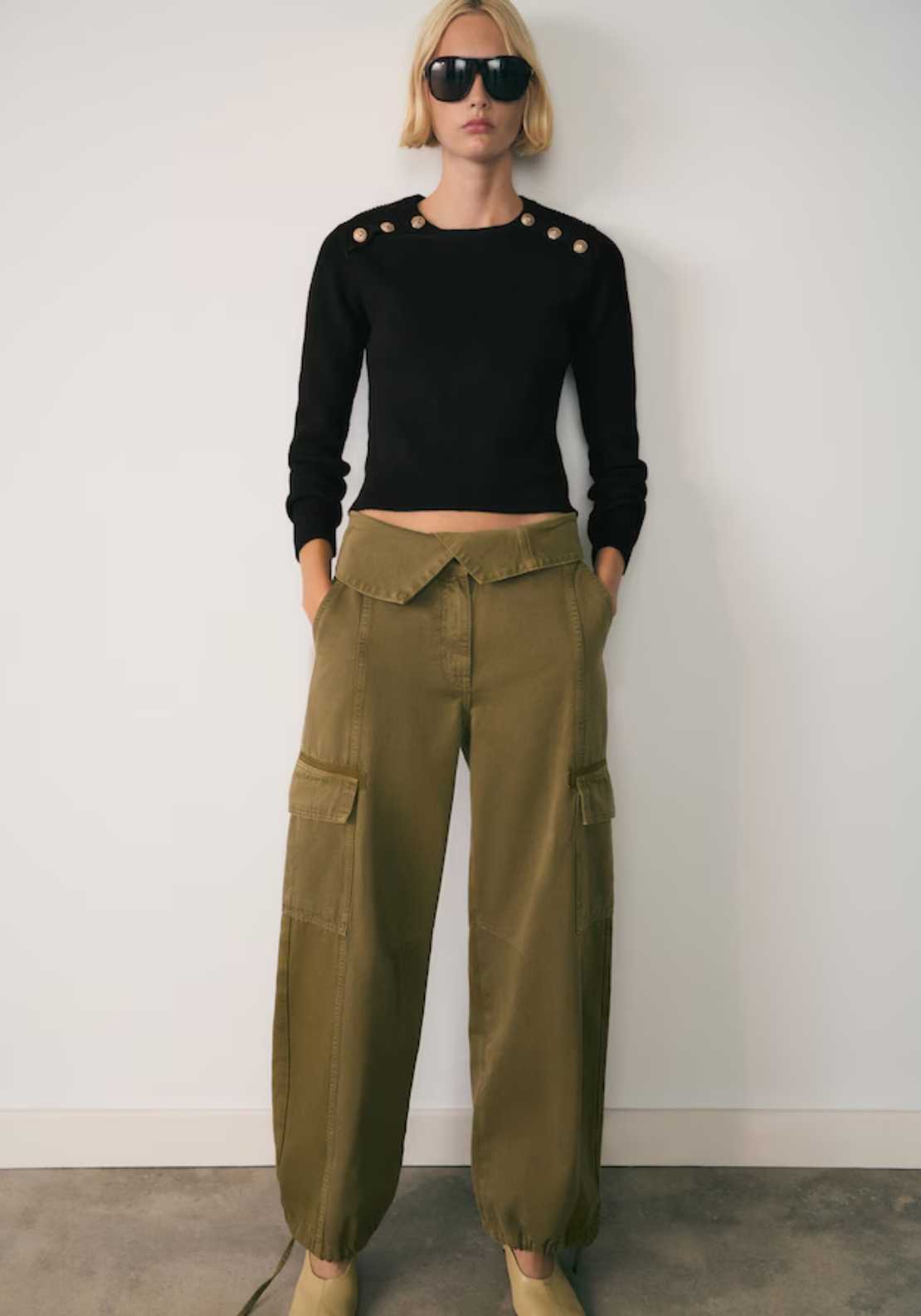 Mango Sweater with jewel buttons - Black 1 Shaws Department Stores