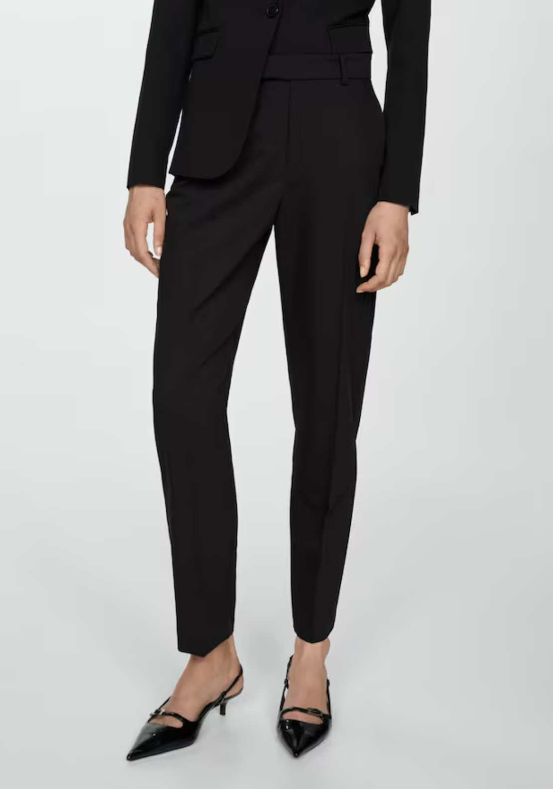 Mango Straight suit trousers - Black 1 Shaws Department Stores