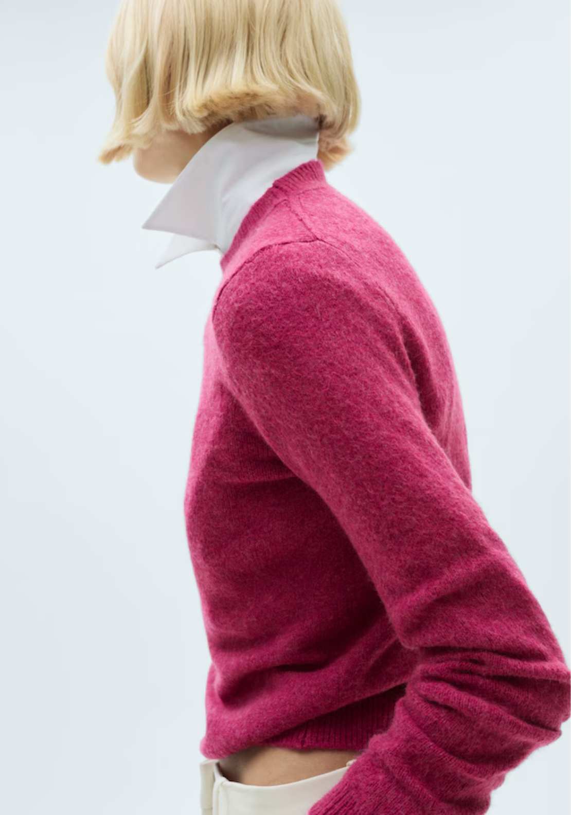 Mango Long-sleeve knitted sweater - Bright Pink 2 Shaws Department Stores