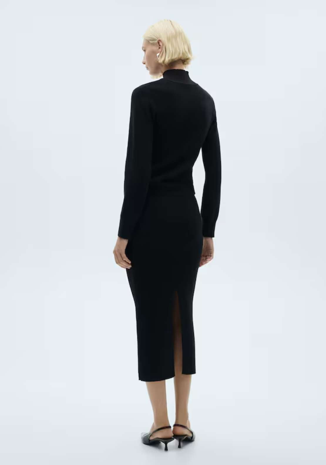 Mango Ribbed midi skirt - Black 3 Shaws Department Stores
